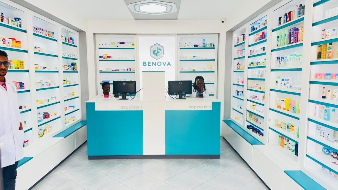 Benova Pharmacy — the finished, built interior