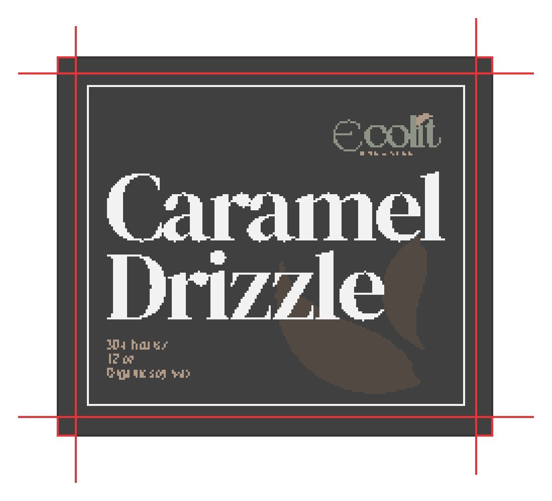 Ecolit Caramel Drizzle candle label